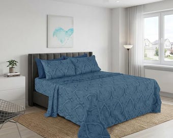 Juego de sábanas Paisley de 6 piezas, sábanas de lujo con bolsillos profundos, ropa de cama de microfibra para camas King, Queen, Twin y Full, sábanas suaves y refrescantes de calidad hotelera.