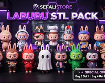 Labubu STL Pack: High-Detail 3D Printable Figure Files (Digital Download)