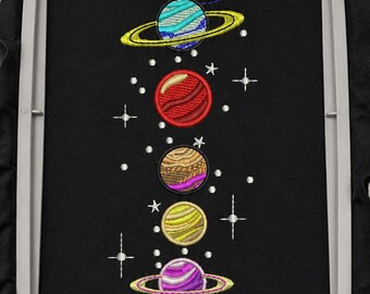 Wzory haftu galaktyk, haft układu słonecznego, haft planet kosmicznych, sztuka wszechświata kosmicznego, gwiazdy i planety, haft kosmiczny science fiction