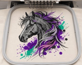 Horse Embroidery Design, Running Horse Machine Embroidery, Western Horse Head Embroidery, Majestic Stallion Embroidery, Horse Lover Gift,