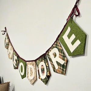 Personalised Name Bunting: Handmade Cotton Nursery Decor Keepsake