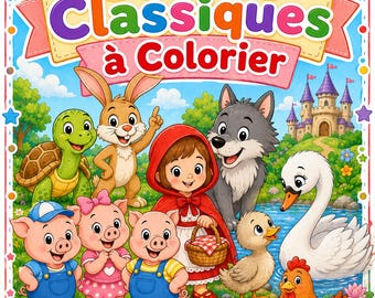 10 Classic Fairy Tales Coloring Book | French Children's Activity Sheets (PDF Download)