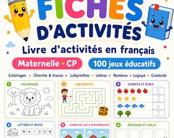 100 Activity Sheets CP Kindergarten | Math, Graphism, French (PDF Download)