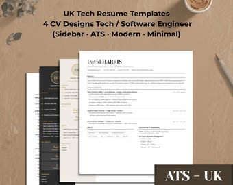 UK Management Resume Templates | 4 Executive CV Designs (Word docx)