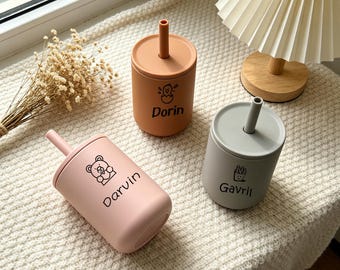 Custom Engraved Drinking Cup, Soft Silicone Anti-Spill Kids Daily Water Cup