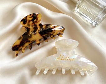 Pinza para el cabello personalizada grabada, peine para el cabello con nombre personalizado, accesorio para el cabello con monograma personalizado, regalo de Navidad