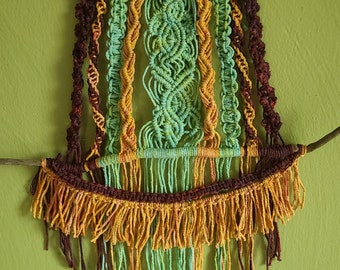 Hand Dyed Macrame Wall Hanging - Mini Size - Multi Color