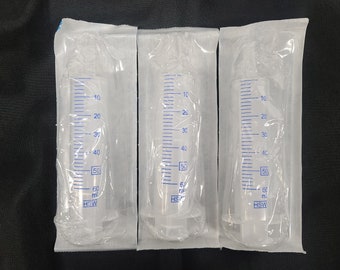 Lot of Three (3) 60 ml Plastic Syringes for Filling Lip Gloss Tubes