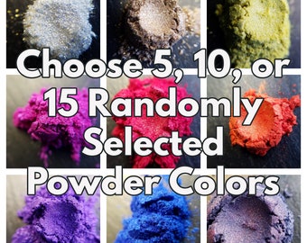 Powder Color 10 g Grab Bag! 5, 10, 0r 15 Colors Selected Randomly. Surprise Pigments!