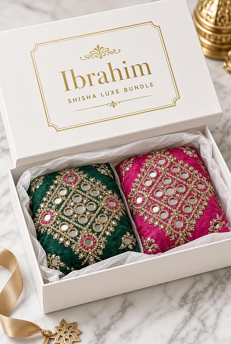 Juego de fundas de cojín con bordado de espejo pakistaní / Camino de mesa Ajrak estilo boho, cojines decorativos bordados a mano imagen 8