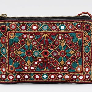 Conjunto de lenços com estampa Sindhi Ajrak | 2 xales tradicionais, estojo para espelho, algodão imagem 7