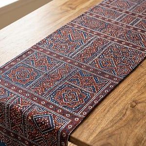 Juego de fundas de cojín con bordado de espejo pakistaní / Camino de mesa Ajrak estilo boho, cojines decorativos bordados a mano imagen 10
