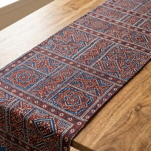 Conjunto de lenços com estampa Sindhi Ajrak | 2 xales tradicionais, estojo para espelho, algodão imagem 14