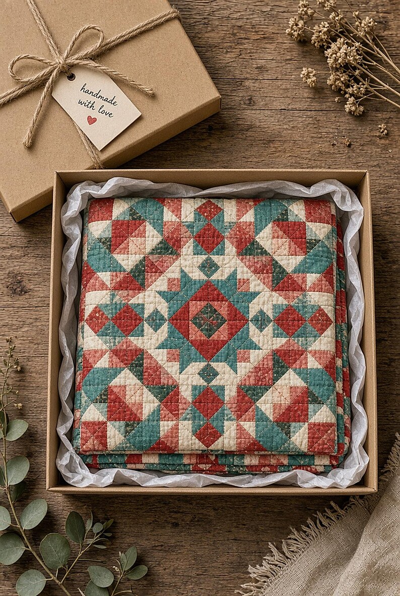 Handmade Sindhi Ralli Patchwork Quilt | Boho Bedspread + Wall Tapestry | Cottagecore Vintage Throw Blanket | Pakistani Folk Art Artisan image 10