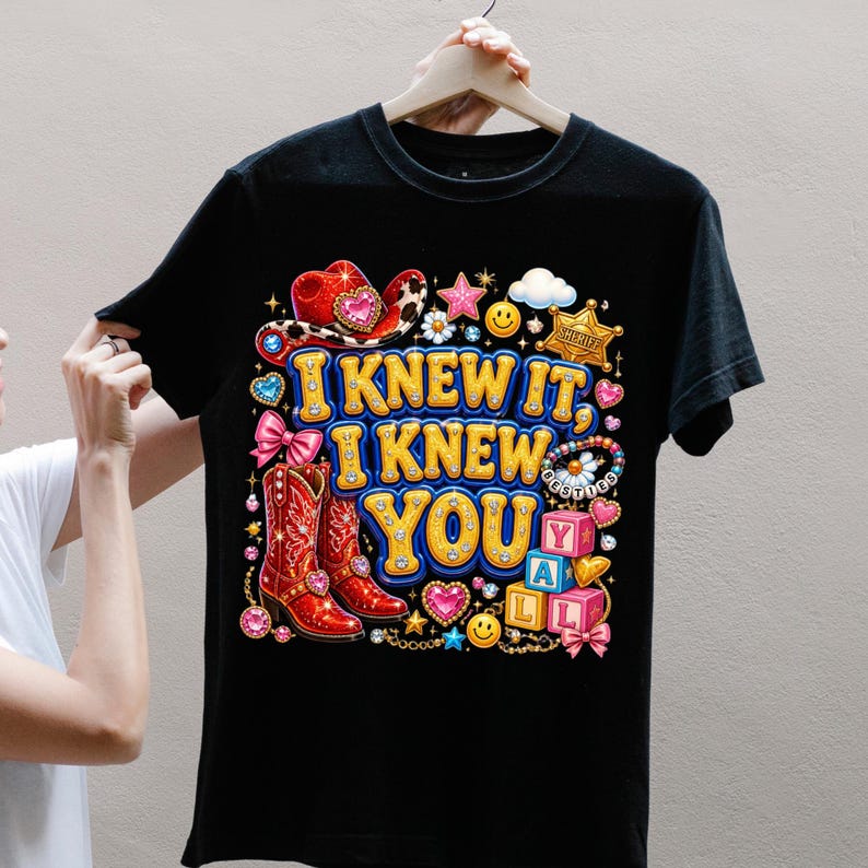 Digital Download Retro Toy Story Png, I Knew It I Knew You Cowgirl Boots Design, Western Friendship Bracelet Shirt Png, Vintage Cartoon Png image 12