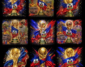 09 Haiti World Cup 2026 PNG, Haitian Flag Soccer Trophy Design, Haiti Football Fan PNG, Soccer Sublimation Png, Digital Download