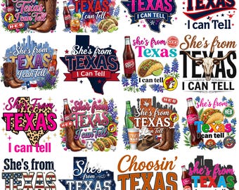 She's From Texas I Can Tell PNG Bundle Doctor Peepper Pink, Texas Independence Day,Choosing Texas PNG,Texas State Png,Western Cowgirl Design