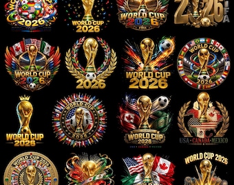 World Cup 2026 20+ PNG Bundle, Football Graphic Design, Soccer Trophy Artwork, T-Shirt Print File, Mug Cap Design, Sports Fan Clipart