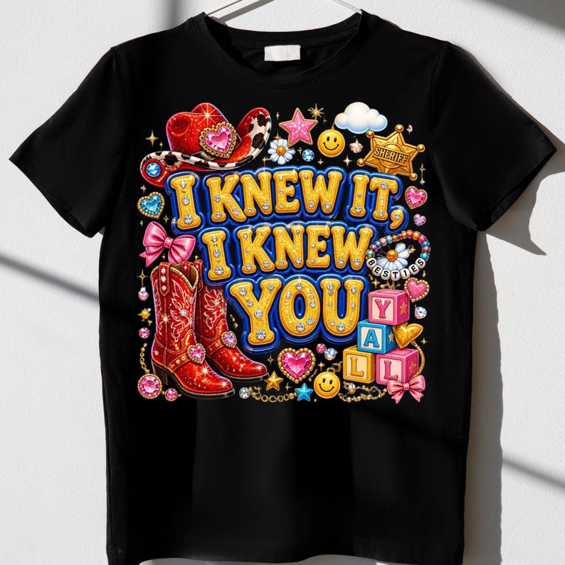 Digital Download Retro Toy Story Png, I Knew It I Knew You Cowgirl Boots Design, Western Friendship Bracelet Shirt Png, Vintage Cartoon Png image 4