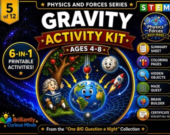 Gravity Activity Kit for Kids | Printable Physics STEM Activities | Science Worksheets Ages 4–8