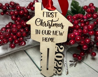 Ornaments, Christmas Ornament, Our First Christmas, Wooden Rustic Christmas Ornament, Personalized, Our First Home,