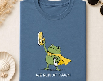 Frog Running Shirt, We Run At Dawn Frog Tee, Funny Runner Gift, Cross Country T-Shirt