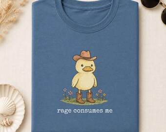 Rage Consumes Me Duckling Shirt, Funny Duck Shirt, Cute Baby Duck Tee, Weird Animal Humor Gift, Duck Lover T-Shirt, Duck Gifts