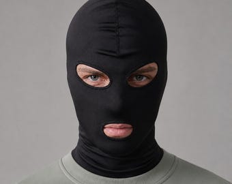 Black Full Face Mask | Two or Three Hole Balaclava | Extended Neck Cover for Costume, Outdoor Wear and Cosplay