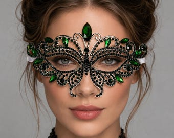 Schmetterlings-Augenmaske, juwelenbesetztes venezianisches Party-Accessoire, Karnevalskostüm, Gesichtsschmuck für Brautbälle und Festivals