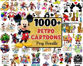 Cute Cartoon Characters PNG Mega Bundle, Nostalgic Cartoon PNG, Funny Cartoon Bundle, Cartoons Png, Dtf Designs, T Shirts Design