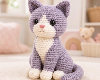 Realistic Cat Amigurumi Crochet Pattern PDF, Lifelike Kitten Plush Tutorial, Detailed Animal Crochet Pattern, DIY Stuffed Cat Toy