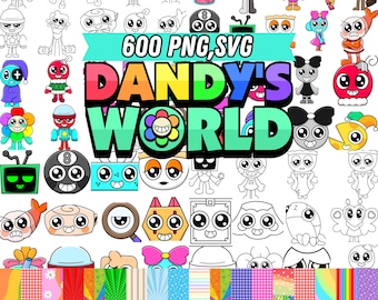 Dandy's World SVG Bundle Birthday Party Roblox SVG Kids Gaming Clipart Dandy's World Characters Digital Download