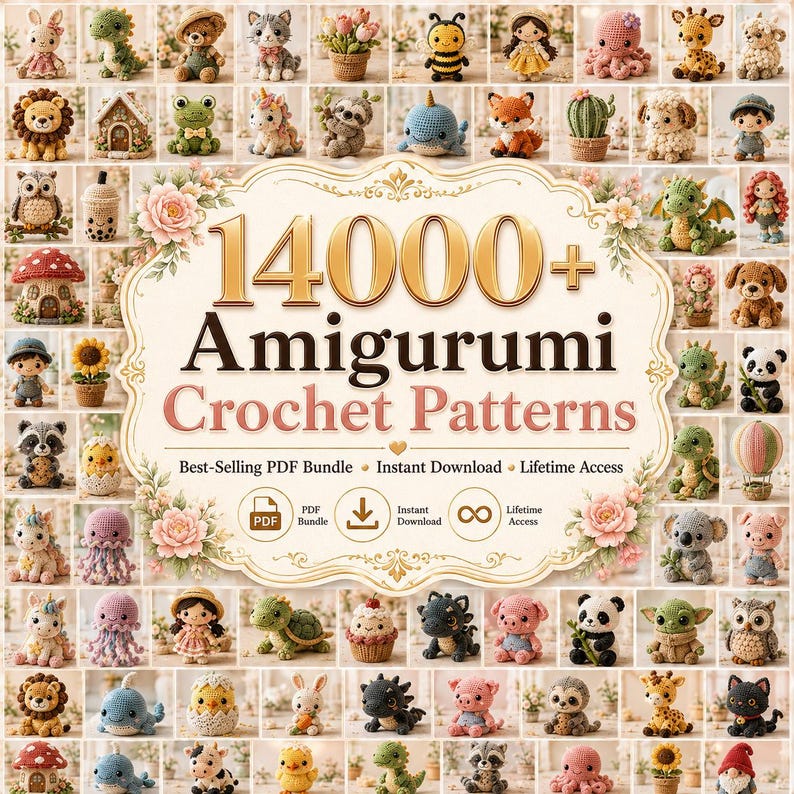 14000+ Amigurumi Crochet Patterns Bundle PDF | Cute Animal Crochet Patterns | Beginner Friendly Plushie Patterns | Instant Download image 11