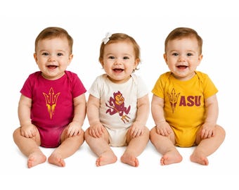 Wes and Willy ASU Arizona State Sun Devils Baby Bodysuit Set 3 Piece 18M NCAA