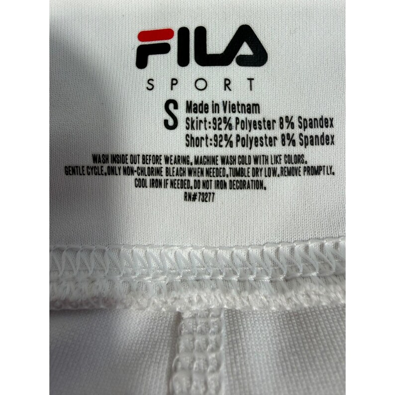 Fila Sport Skort da donna, taglia S, colore bianco, per tennis, golf e atletica, con pantaloncini incorporati. immagine 4