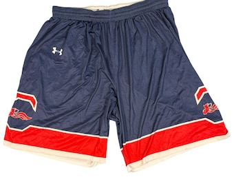Pantaloncini da basket Under Armour Arizona Legacy da uomo, taglia 2XL, blu navy e rossi, modello ufficiale della squadra.