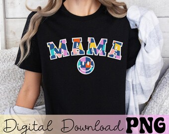 Mama geruite kleuren roze Smile Preppy png-ontwerp instant download sublimatie felle kleuren