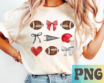 Rode voetbalcoquette Sport aquarel Cheer Middelbare schoolteam vrijdagavondshirt Preppy lint sublimatie trending geruite zwarte wimpel