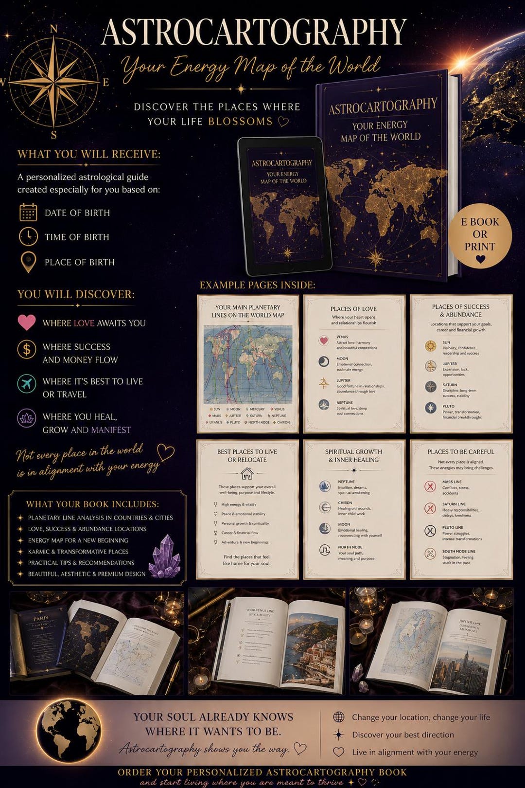 Personalized Astrocartography Reading PDF | Relocation Astrology | Love ...