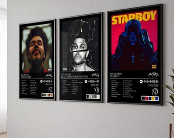 The Weeknd - Set di 3 poster con tracklist dell'album (download digitale) [SFONDO NERO]