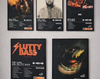 Tory Lanez - Set di 5 poster - Tracklist dell'album - Download digitale [SFONDO NERO]