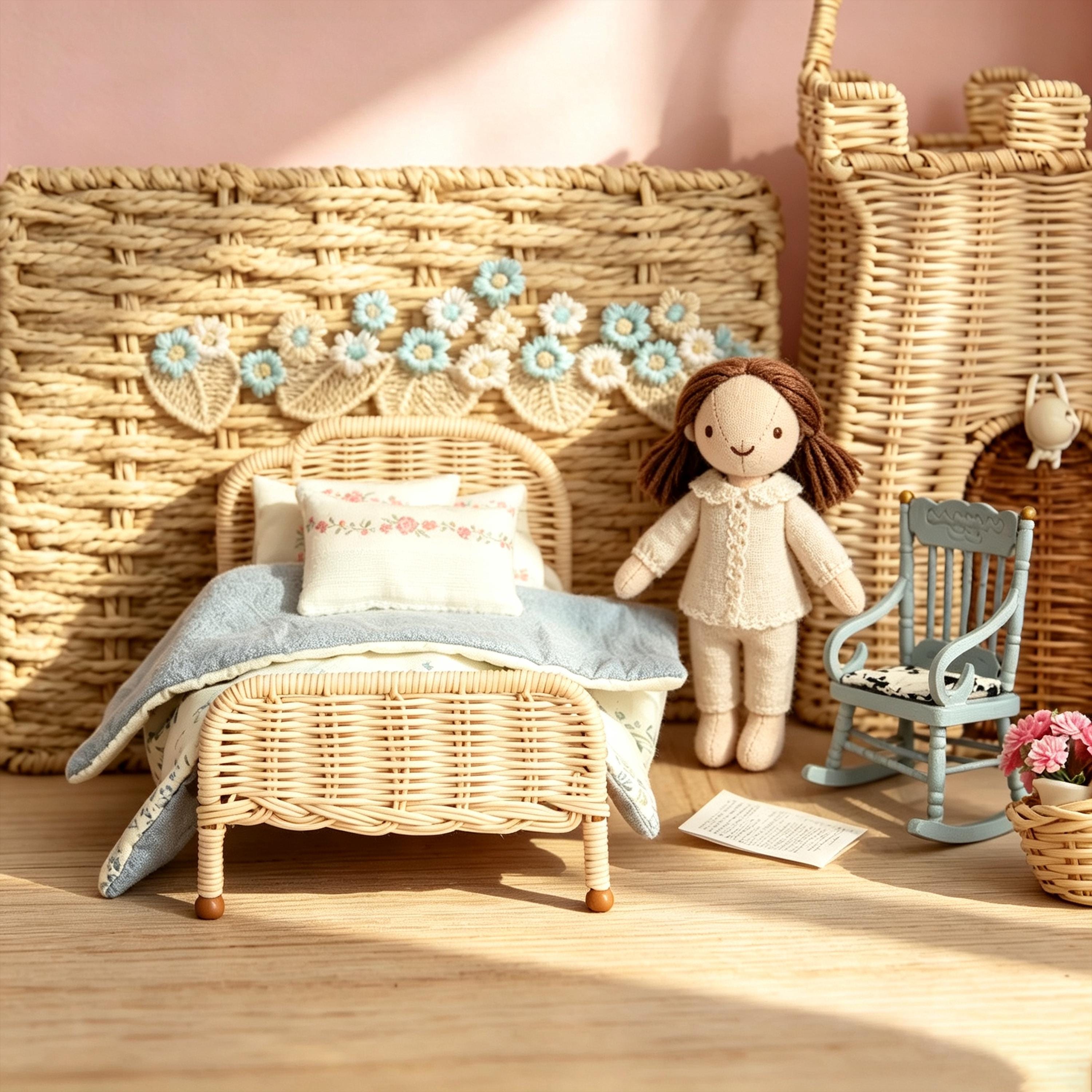 Rattan doll bed - Etsy 日本
