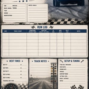 Drag Racing-loggbok | Bananteckningar, inställningar, trimning (digital nedladdning)