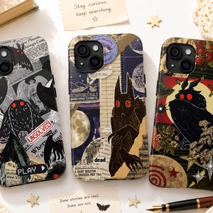 Mothman Cryptid Phone Case, Fantasy Magnus Archives Art Gifts Phone Case, iPhone 17 16 15 14 13 12 Pro Max, Samsung S25 S24 S23 S22 S21