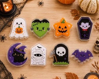 Halloween Ghost Shaker Accessory Phone Grip, Kawaii Spooky Phone Holder, Acrylic Ghost Game Inspired Grip, Aesthetic Phone Stand Holder
