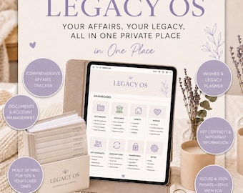 End of Life Planner App, Interactive Estate and Just in Case Organizer — Will, Passwords, Medical and Final Wishes in One Private File