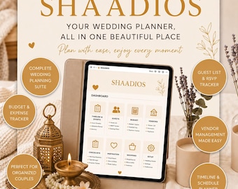 Indian Wedding Planner Dashboard, Interactive Shaadi Organizer | No Subscription, Works in Browser | Per-Event RSVP, Multi-Day Desi Wedding