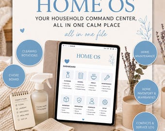 Home Management Planner, Digital Household Dashboard | Cleaning Schedule, Maintenance, Meal & Inventory Tracker | No Subscription