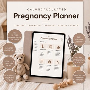 Pregnancy Planner for First Time Moms, Interactive Pregnancy Tracker Dashboard | No Subscription, Works in Browser