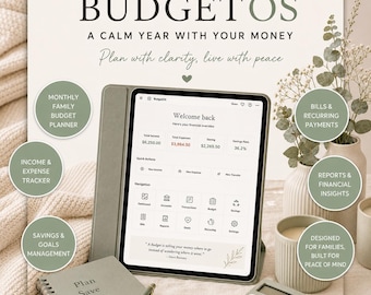 Budget Planner for Couples & Families | 12-Month Money Tracker, No App or Spreadsheet Formulas | Instant Download